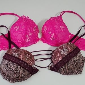 2 Victoria's Secret Very Sexy Pushup Bras 34B